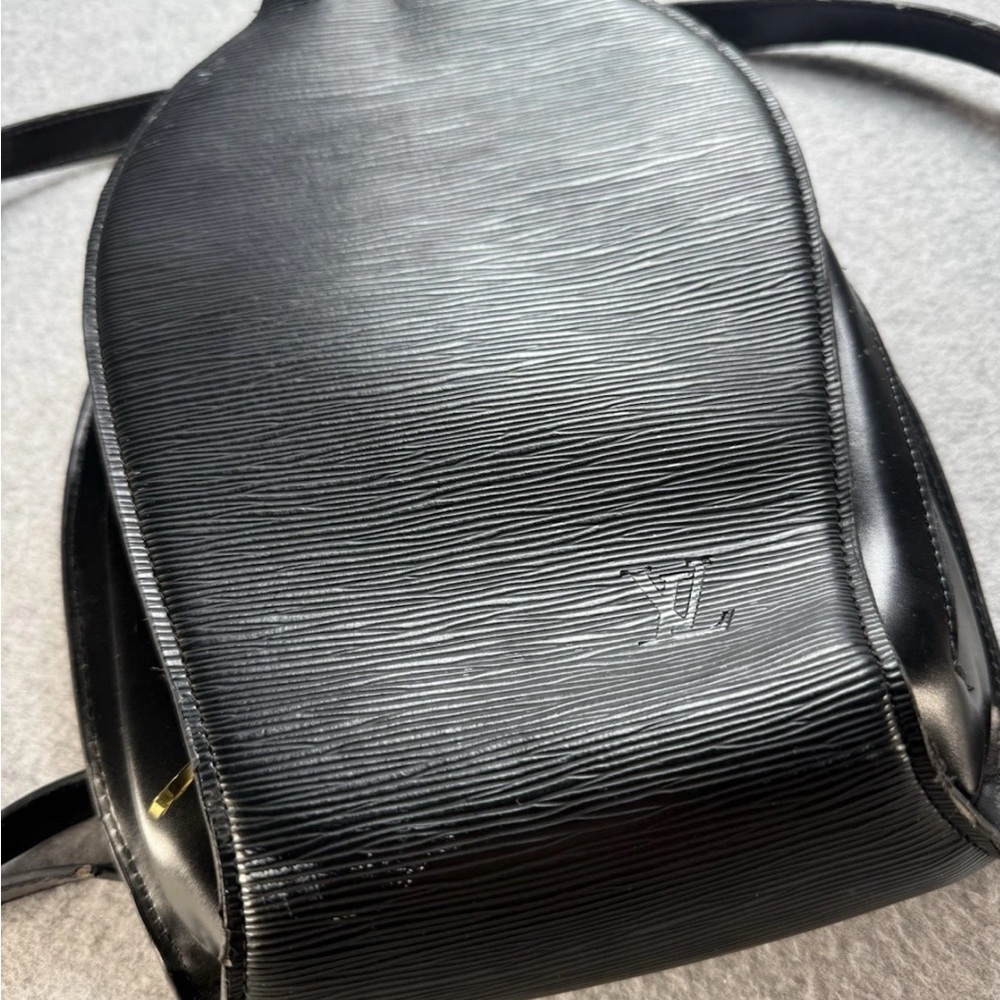 Black Leather & Vinyl Backpack **Price reflects authenticity**